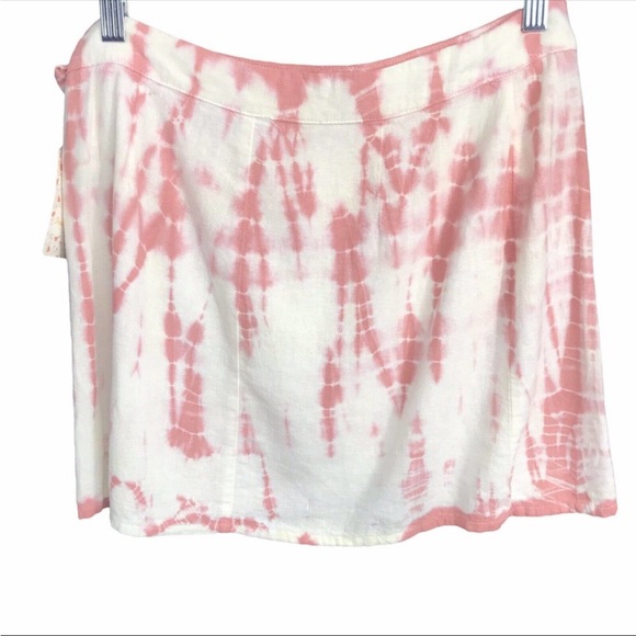 NWT Free People Anne Reed Rosie Tie Dye Wrap Mini Skirt. Pink. Size 4 - Picture 6 of 11